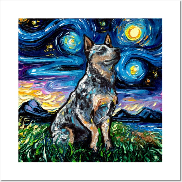 Blue Heeler Night Wall Art by sagittariusgallery